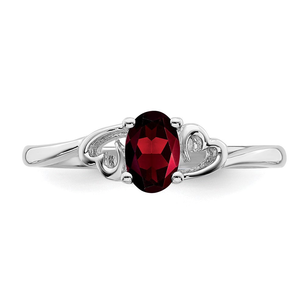 Sterlingsilber Rhodiniert Granat Ring