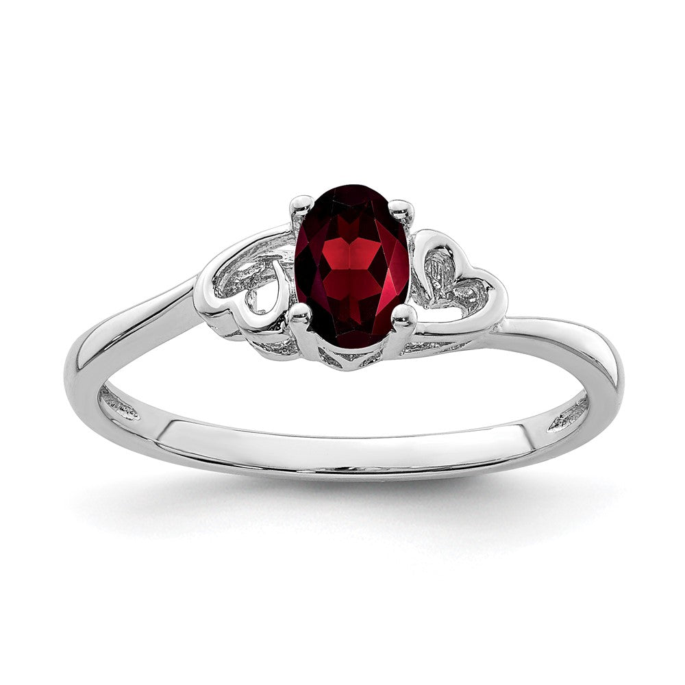 Sterlingsilber Rhodiniert Granat Ring