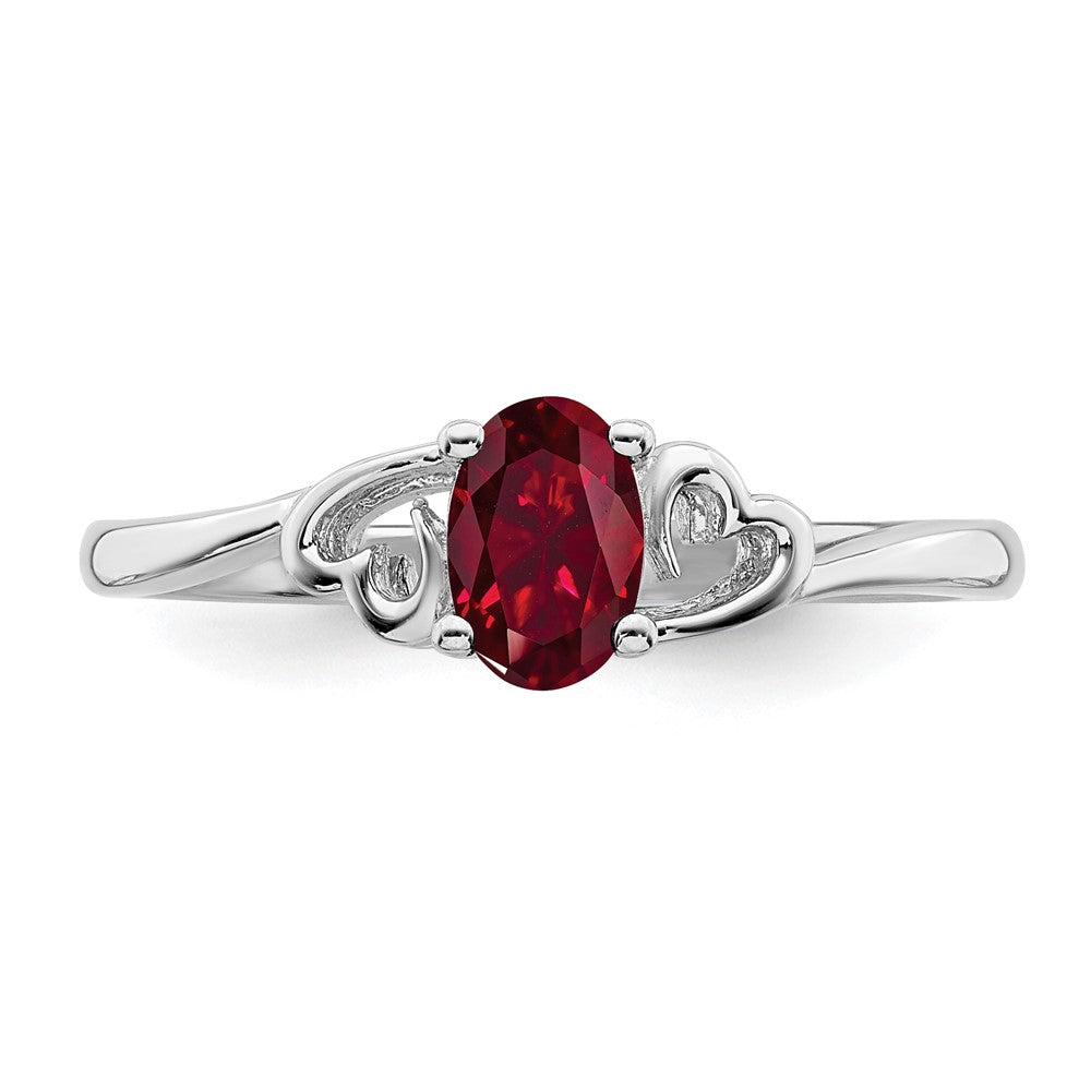 Sterlingsilber Rhodiniert Erzeugt Rubin Ring