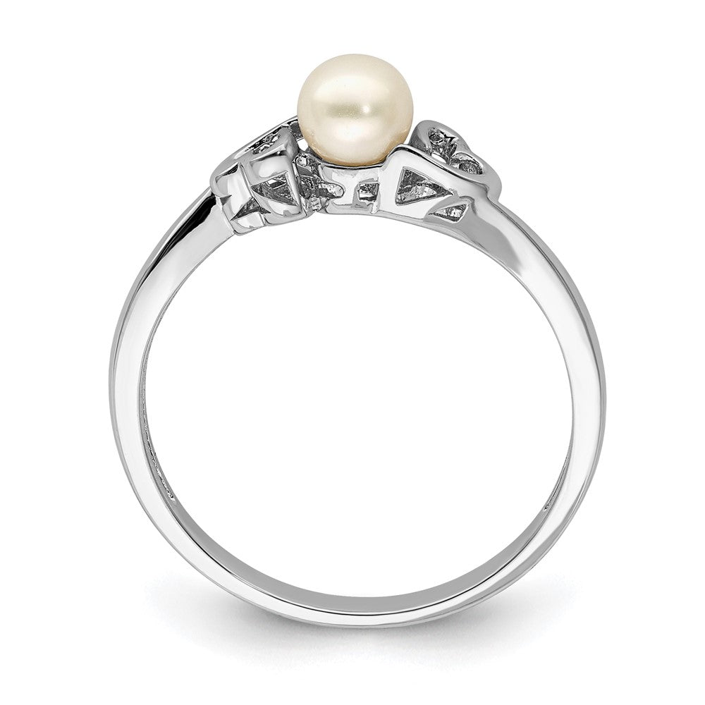 Sterlingsilber Rhodiniert Fw Zuchtperle Ring