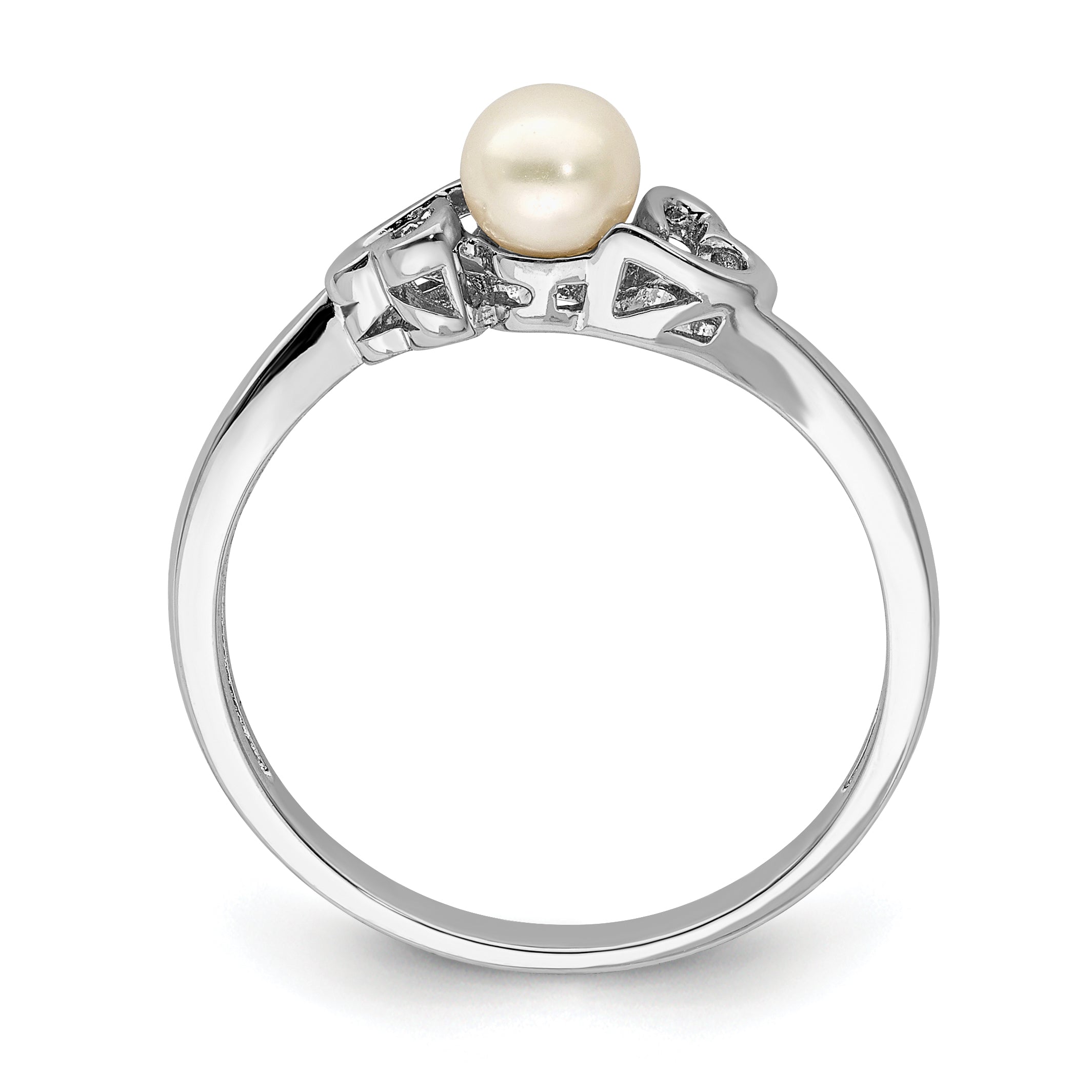 Sterlingsilber Rhodiniert Fw Zuchtperle Ring