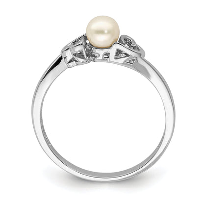 Sterlingsilber Rhodiniert Fw Zuchtperle Ring