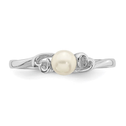 Sterlingsilber Rhodiniert Fw Zuchtperle Ring