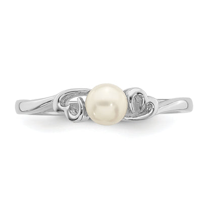Sterlingsilber Rhodiniert Fw Zuchtperle Ring