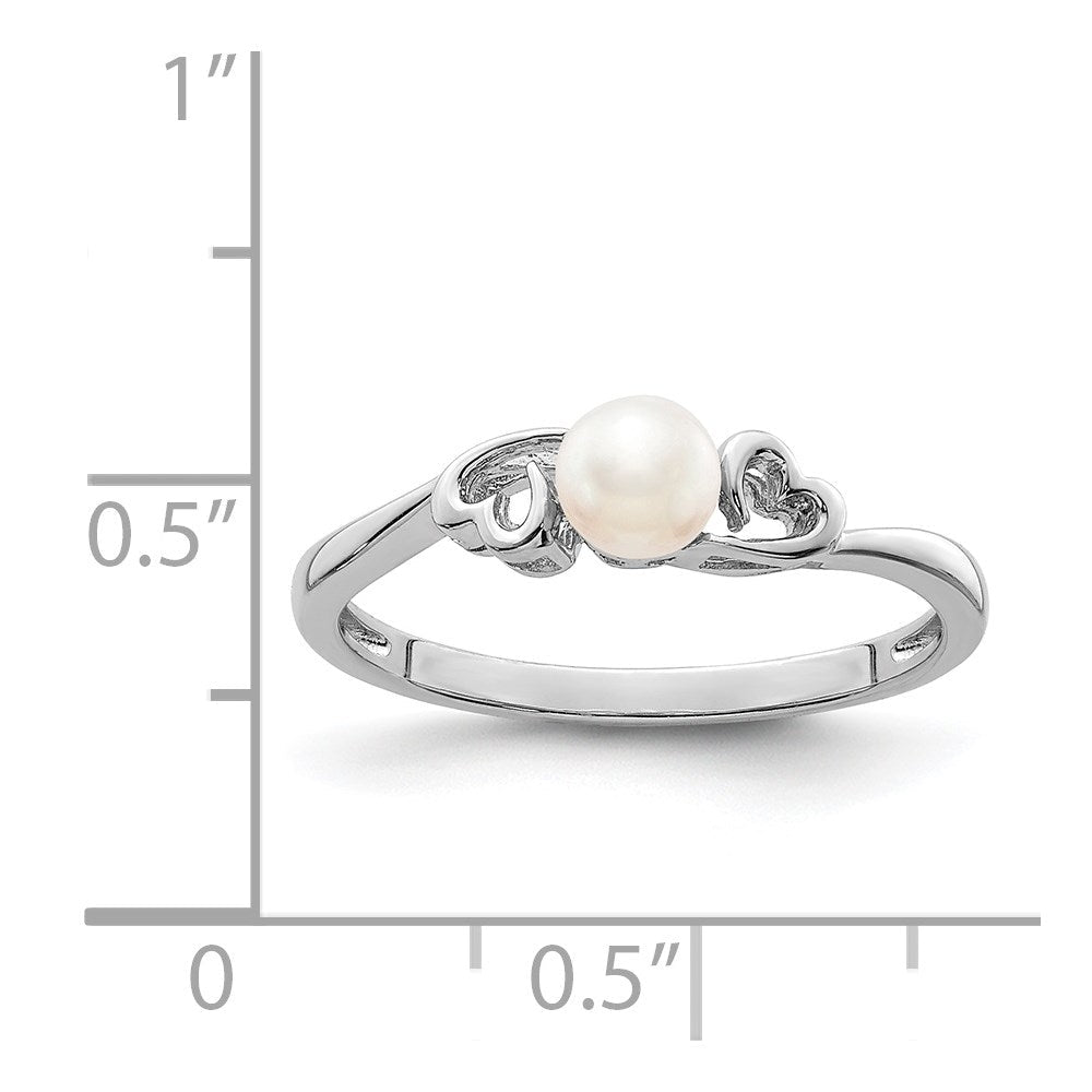 Sterlingsilber Rhodiniert Fw Zuchtperle Ring