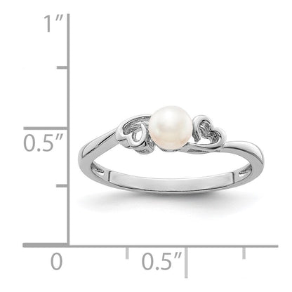 Sterlingsilber Rhodiniert Fw Zuchtperle Ring