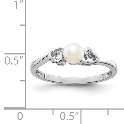 Sterlingsilber Rhodiniert Fw Zuchtperle Ring