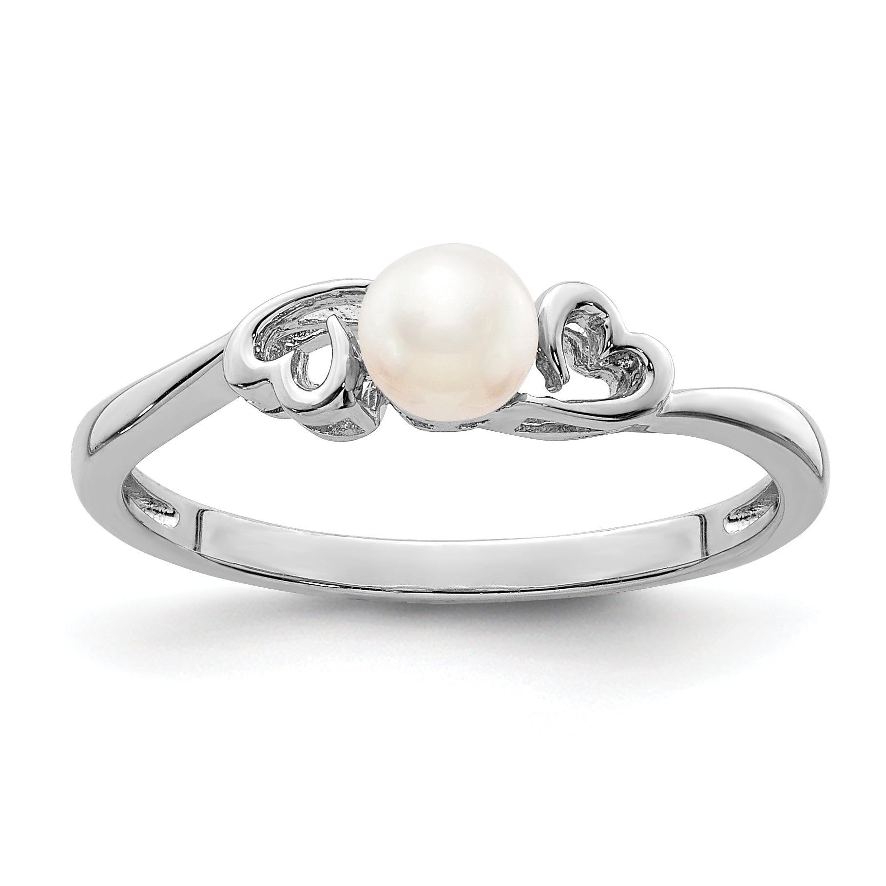 Sterlingsilber Rhodiniert Fw Zuchtperle Ring