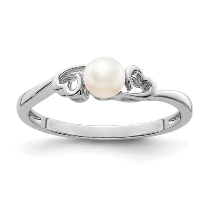 Sterlingsilber Rhodiniert Fw Zuchtperle Ring