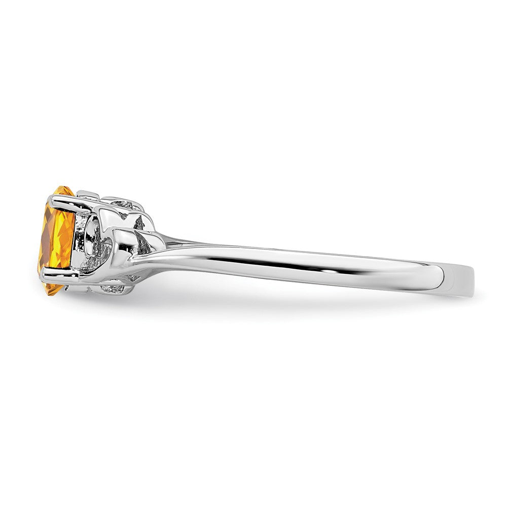Sterlingsilber Rhodiniert Citrin Ring
