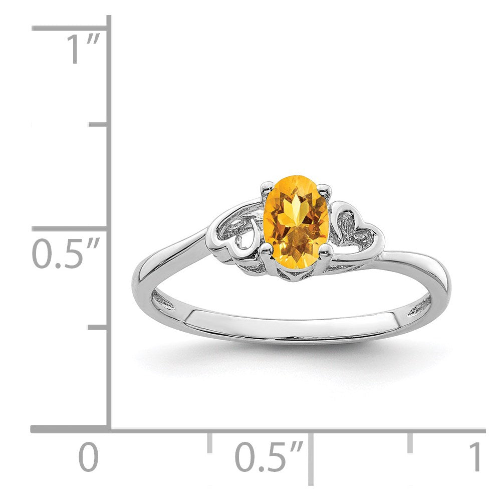 Sterlingsilber Rhodiniert Citrin Ring