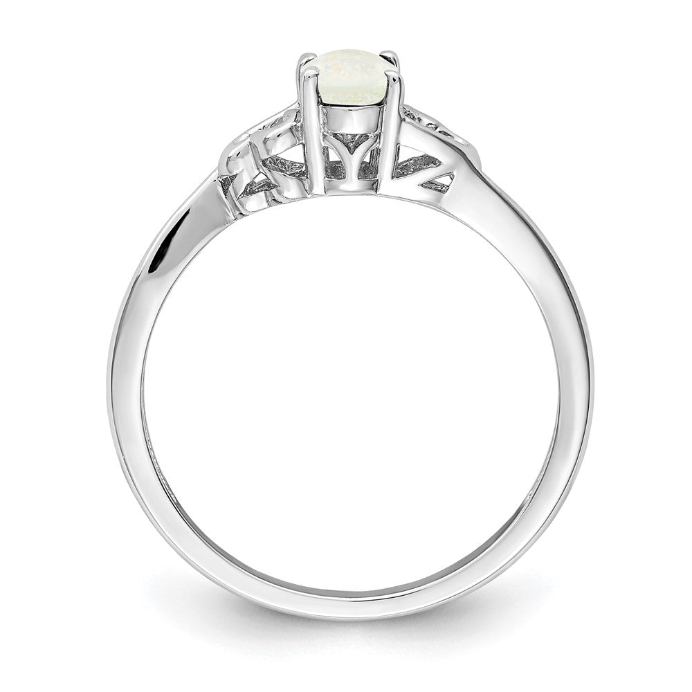 Sterlingsilber Rhodiniert Erzeugt Opal Ring