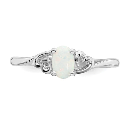 Sterlingsilber Rhodiniert Erzeugt Opal Ring