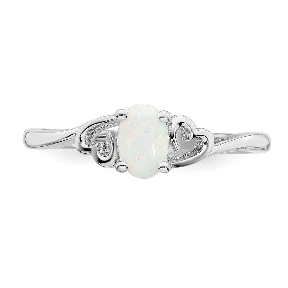 Sterlingsilber Rhodiniert Erzeugt Opal Ring