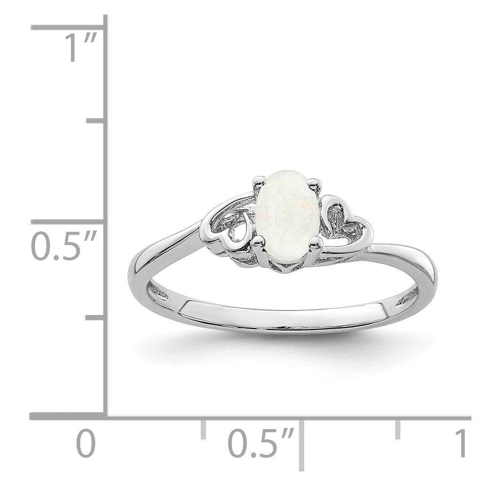 Sterlingsilber Rhodiniert Erzeugt Opal Ring