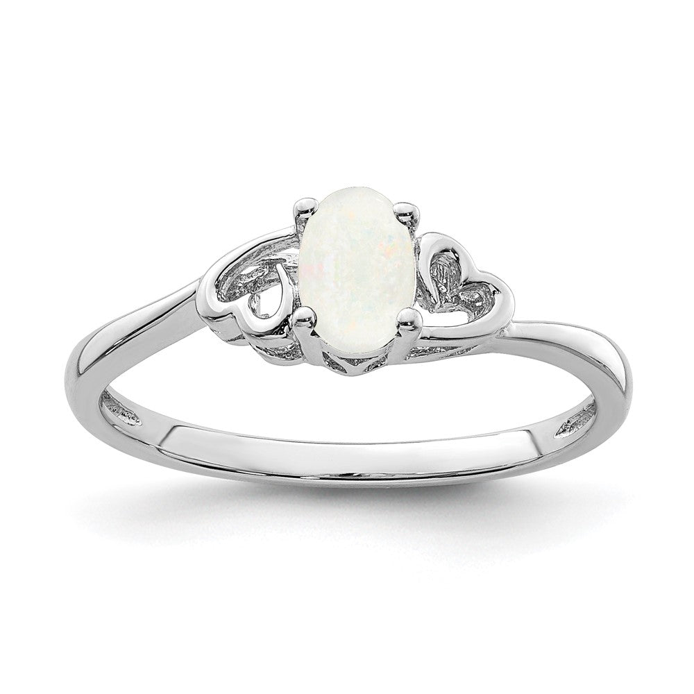 Sterlingsilber Rhodiniert Erzeugt Opal Ring