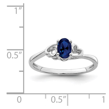 Sterlingsilber Rhodiniert Erzeugt Saphir Ring