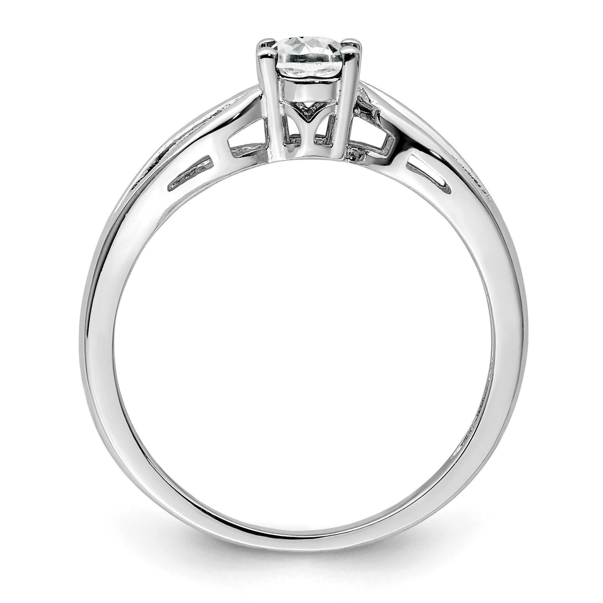 Sterlingsilber Rhodiniert Weiß Topas Ring