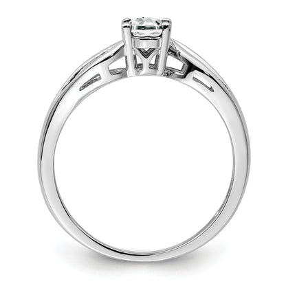 Sterlingsilber Rhodiniert Weiß Topas Ring