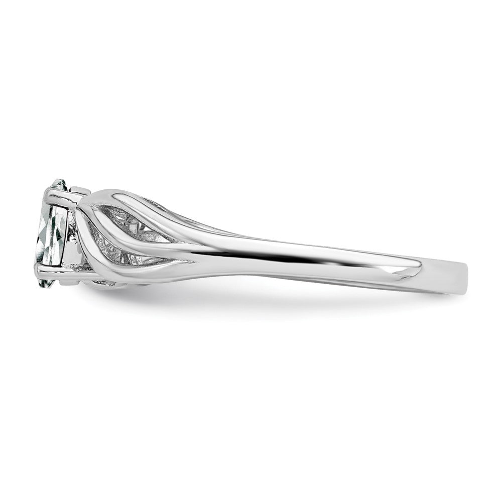Sterlingsilber Rhodiniert Weiß Topas Ring