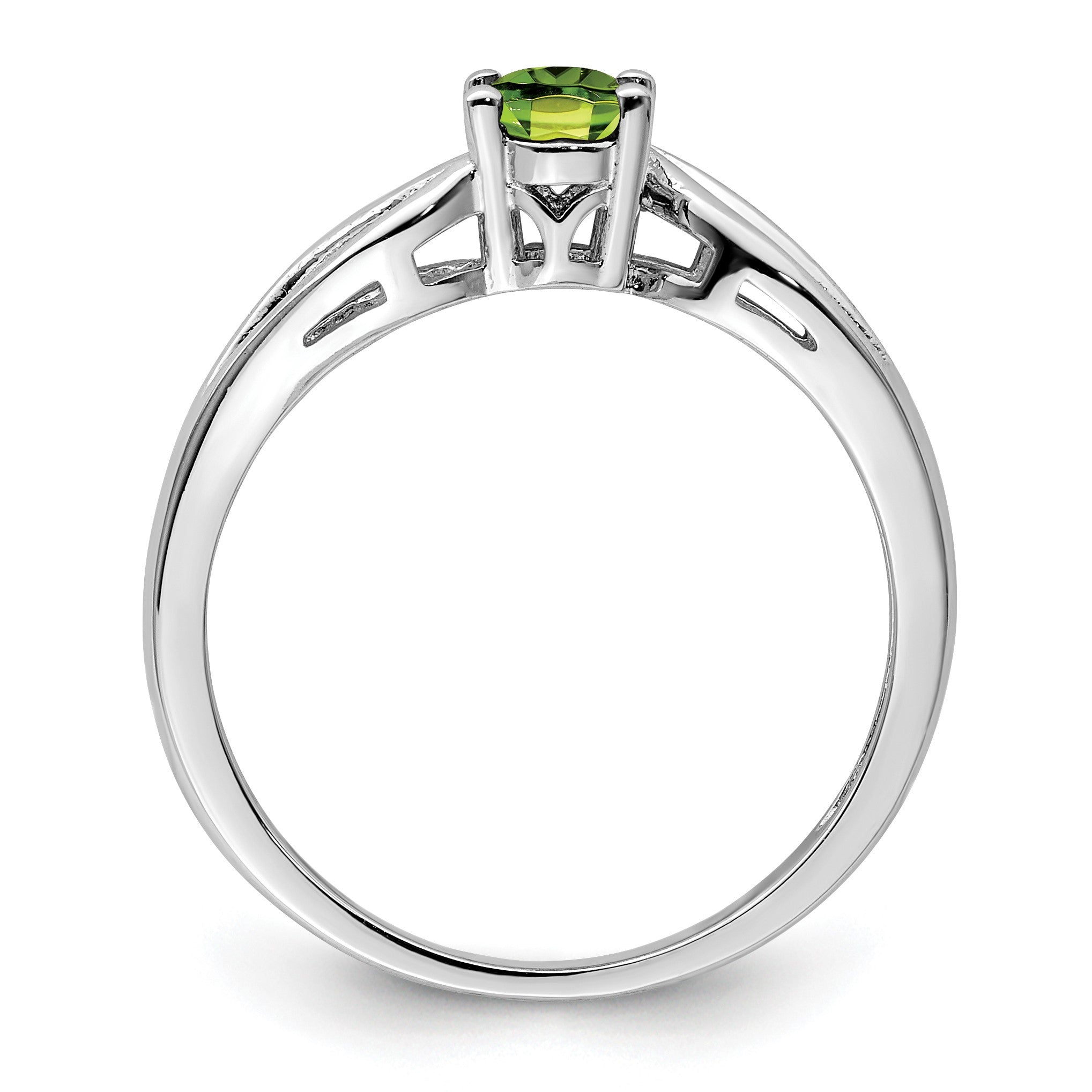 Sterlingsilber Rhodiniert Peridot Ring