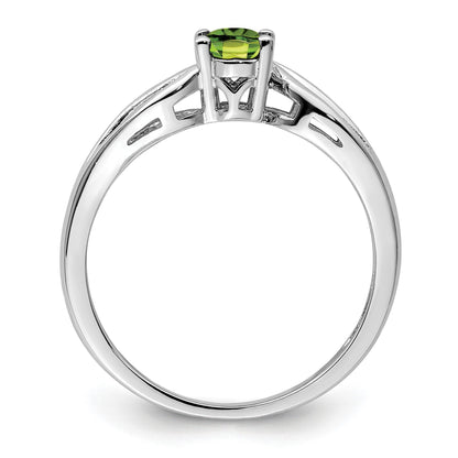 Sterlingsilber Rhodiniert Peridot Ring