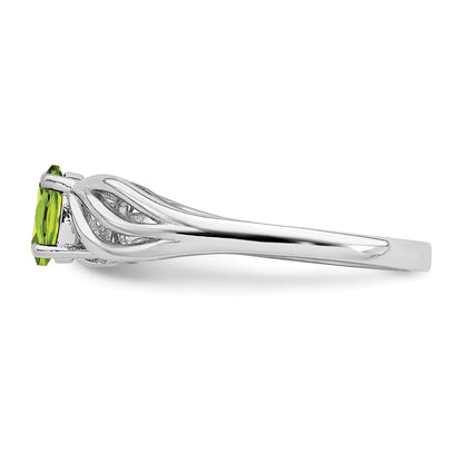 Sterlingsilber Rhodiniert Peridot Ring