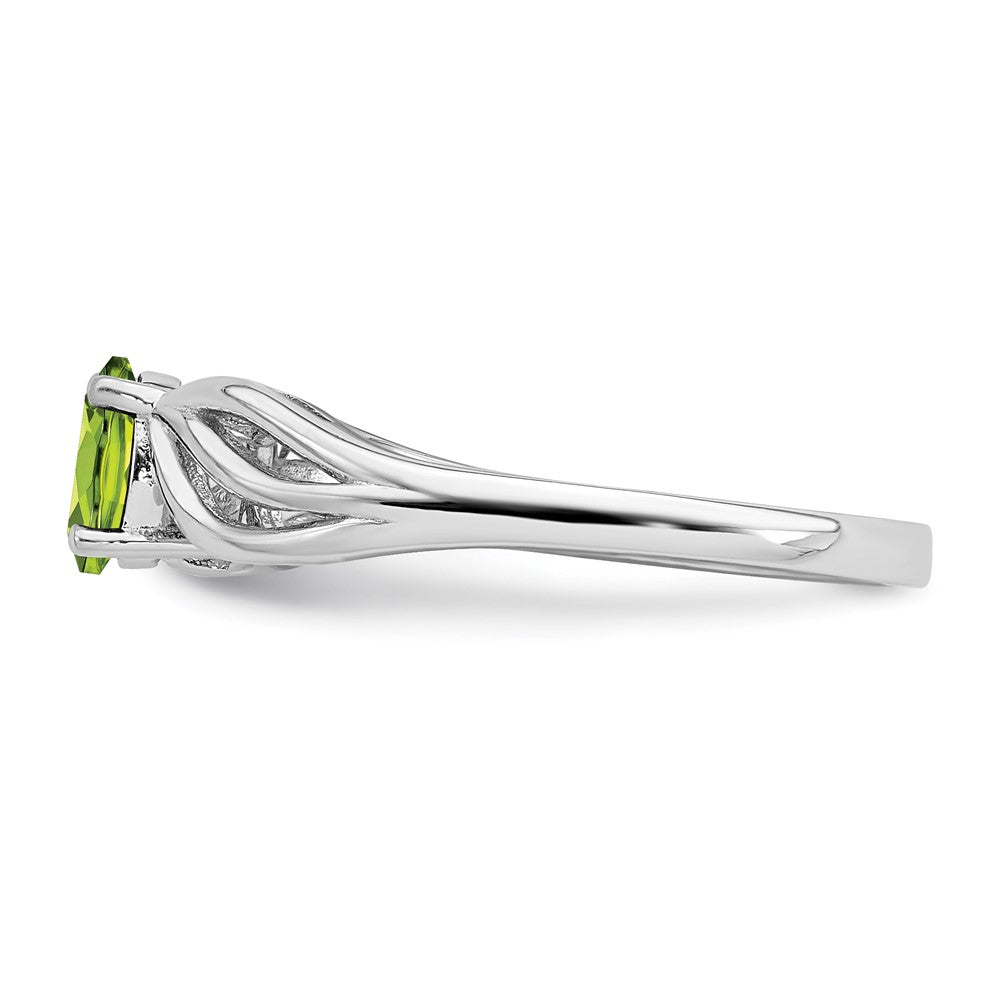 Sterlingsilber Rhodiniert Peridot Ring
