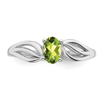 Sterlingsilber Rhodiniert Peridot Ring
