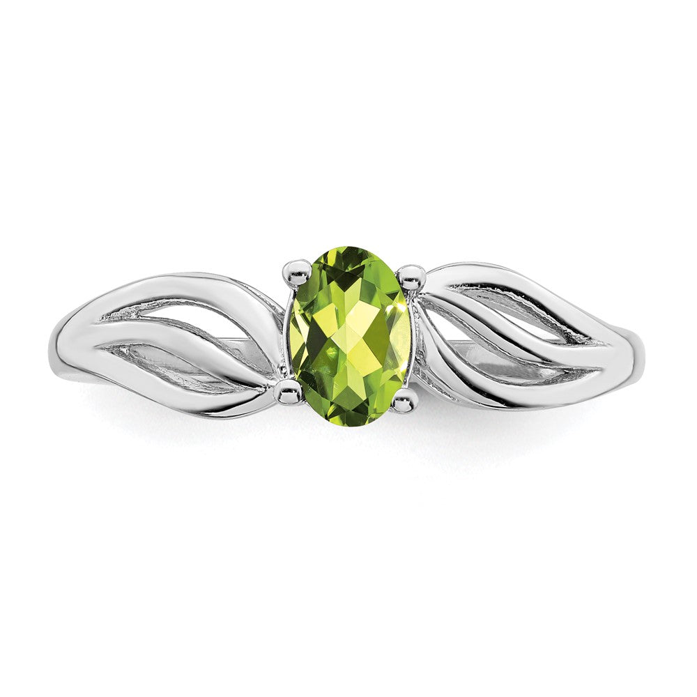 Sterlingsilber Rhodiniert Peridot Ring