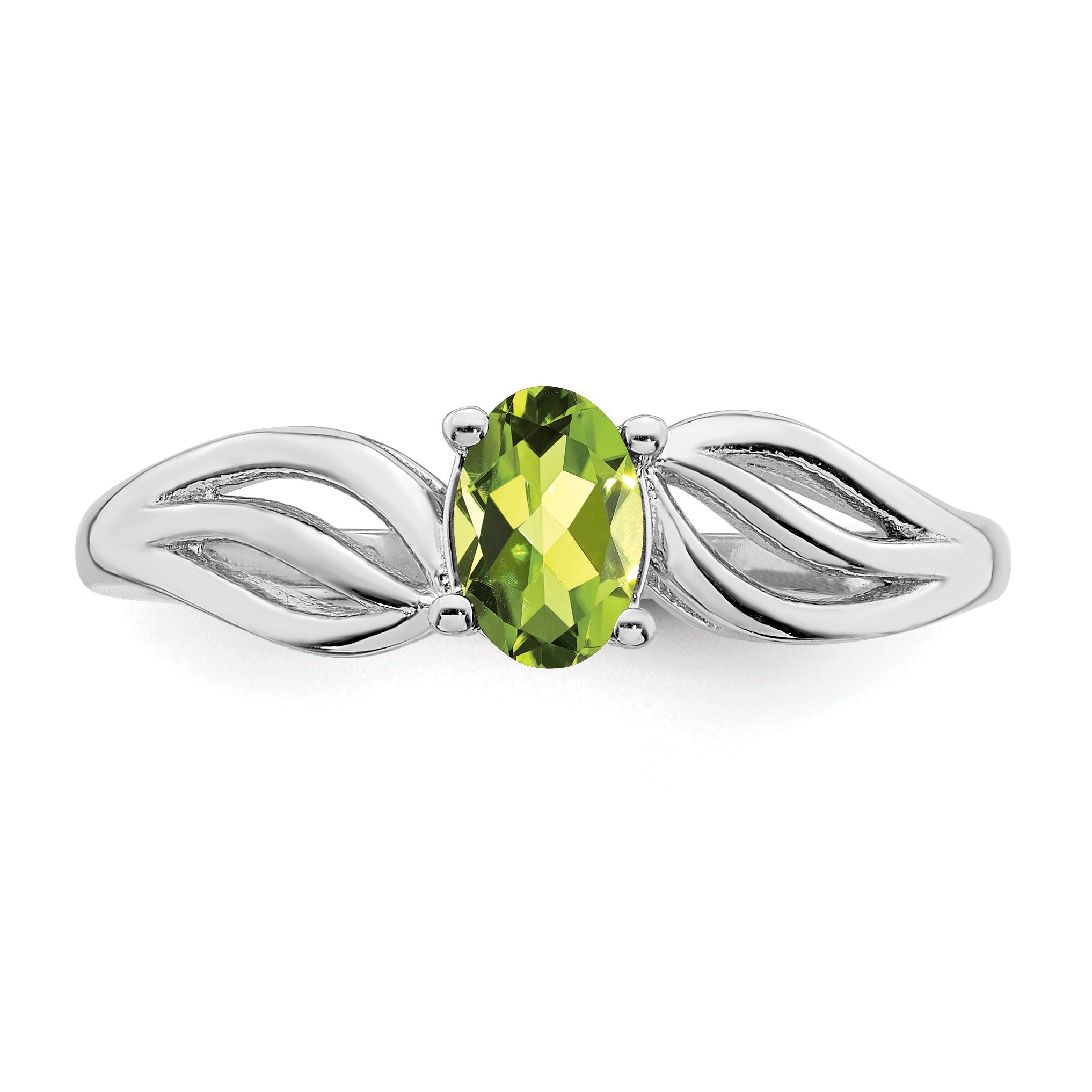 Sterlingsilber Rhodiniert Peridot Ring