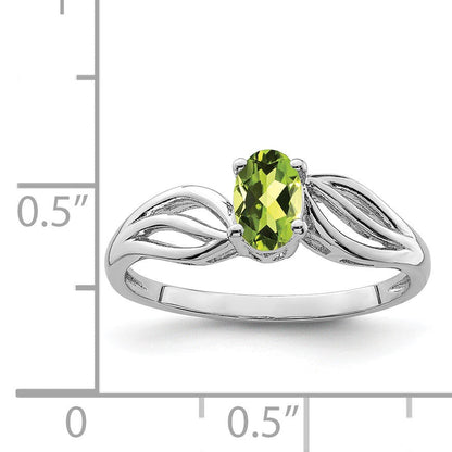 Sterlingsilber Rhodiniert Peridot Ring