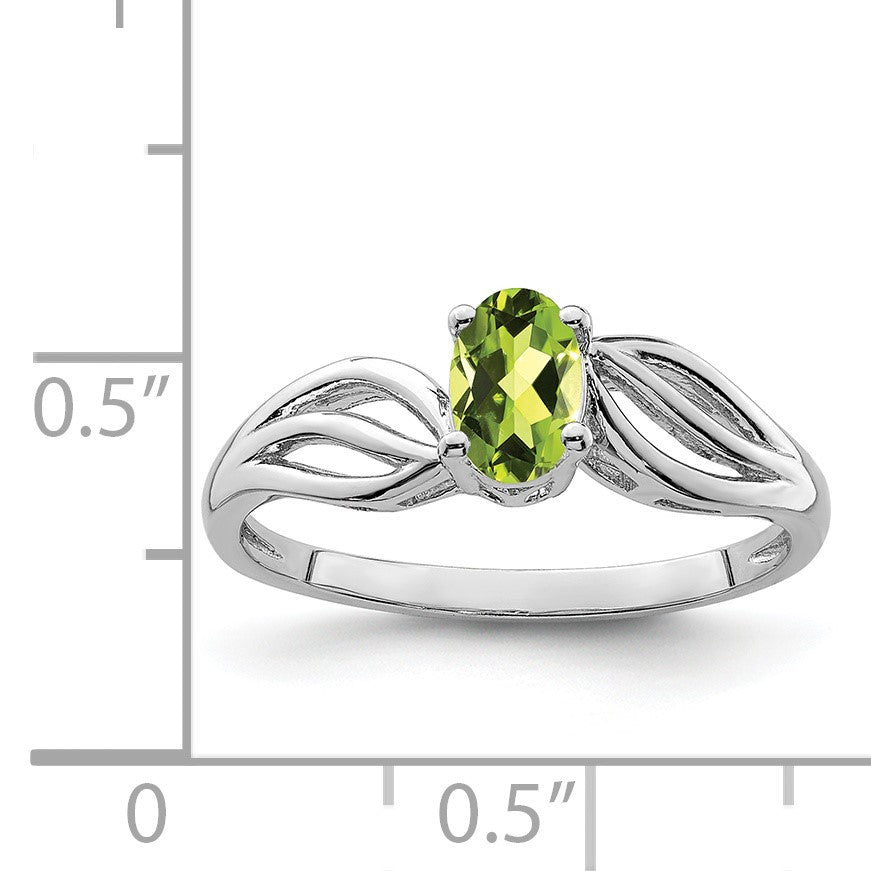Sterlingsilber Rhodiniert Peridot Ring