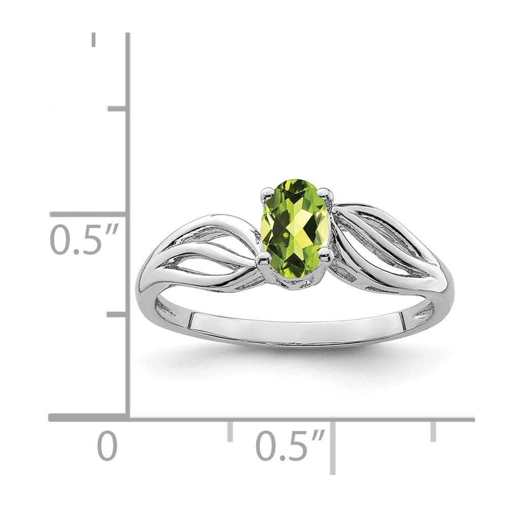 Sterlingsilber Rhodiniert Peridot Ring