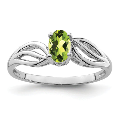 Sterlingsilber Rhodiniert Peridot Ring
