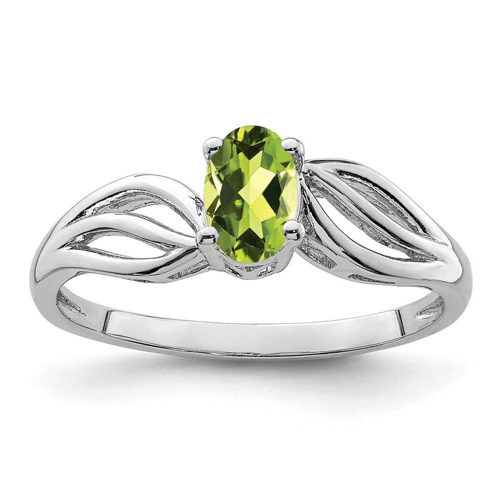 Sterlingsilber Rhodiniert Peridot Ring