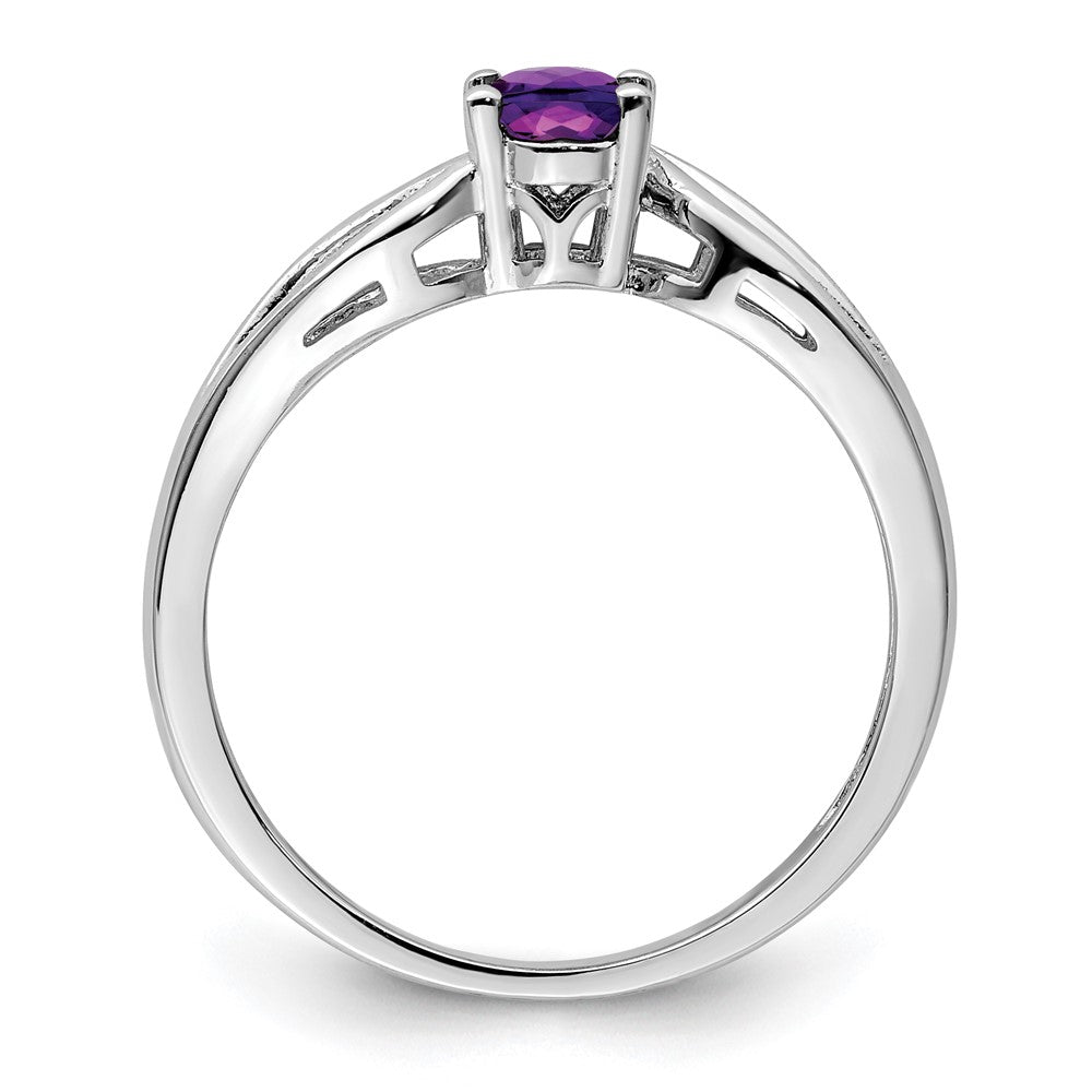 Sterlingsilber Rhodiniert Amethyst Ring