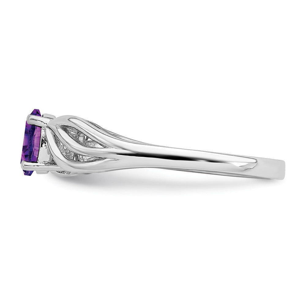 Sterlingsilber Rhodiniert Amethyst Ring