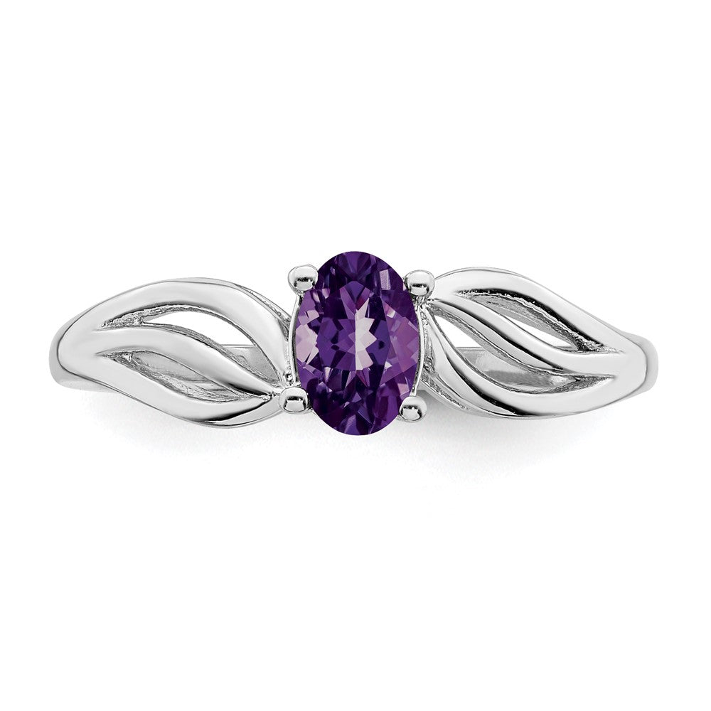 Sterlingsilber Rhodiniert Amethyst Ring