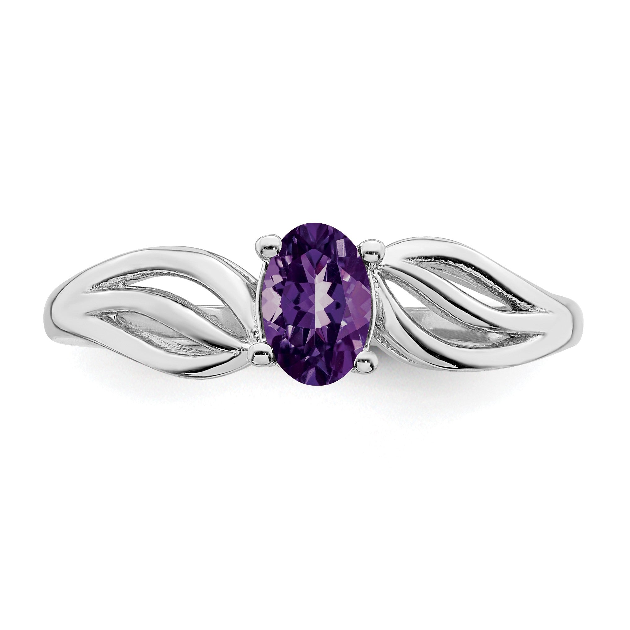 Sterlingsilber Rhodiniert Amethyst Ring