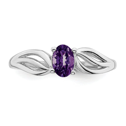 Sterlingsilber Rhodiniert Amethyst Ring