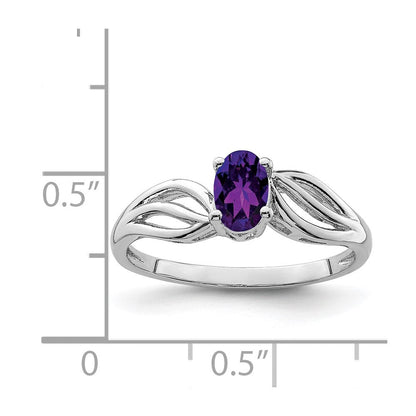 Sterlingsilber Rhodiniert Amethyst Ring