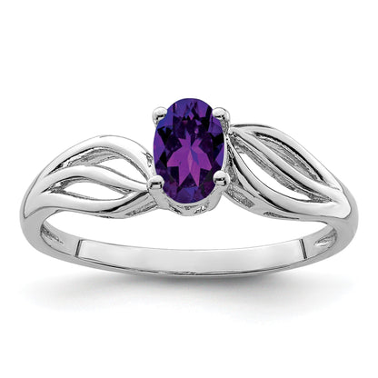 Sterlingsilber Rhodiniert Amethyst Ring