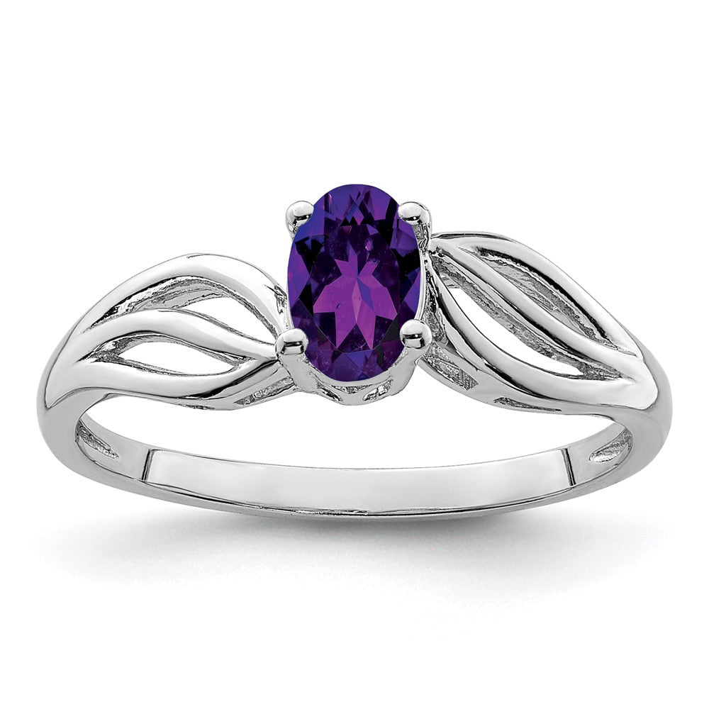 Sterlingsilber Rhodiniert Amethyst Ring