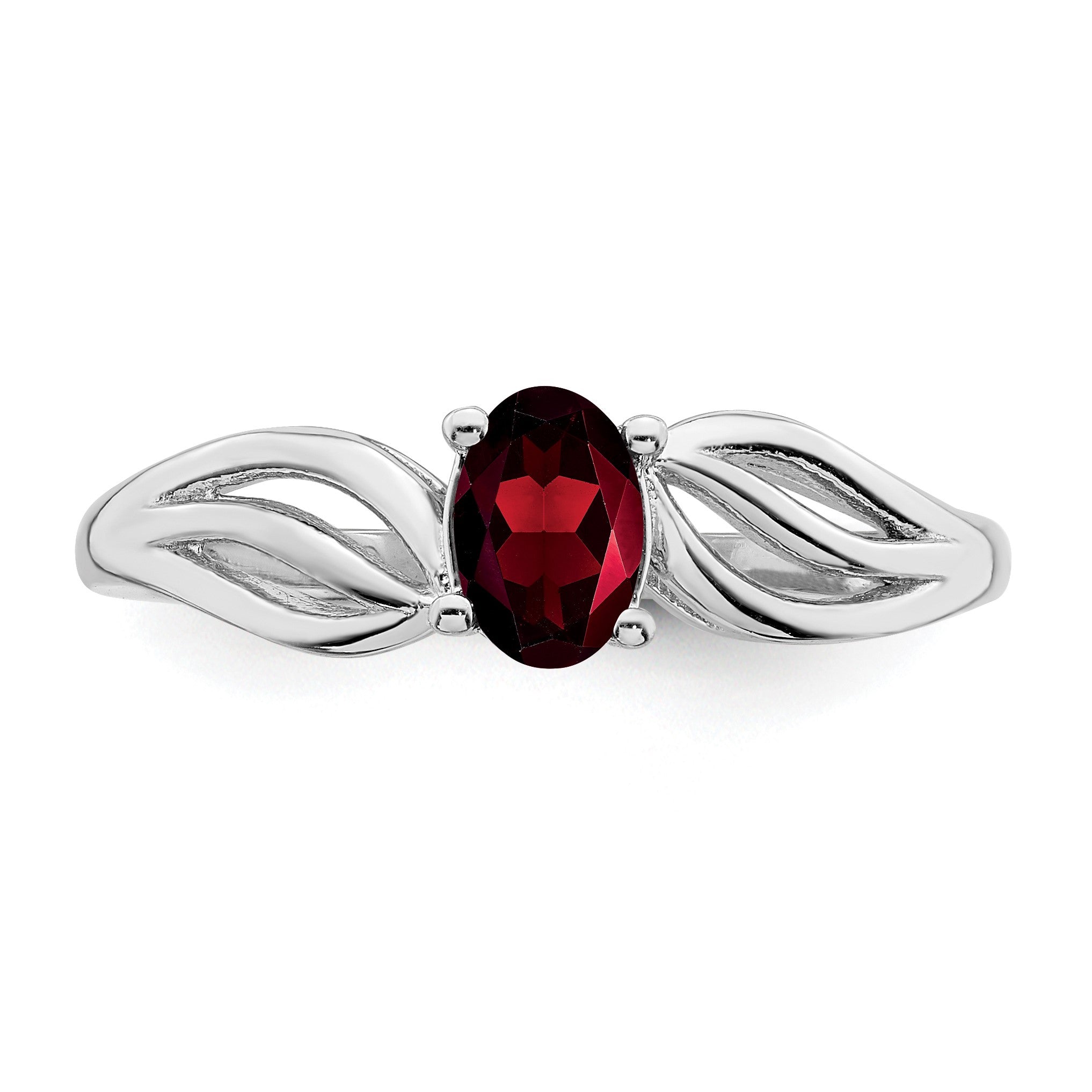 Sterlingsilber Rhodiniert Granat Ring