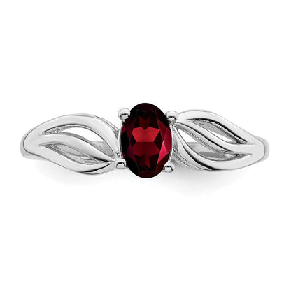 Sterlingsilber Rhodiniert Granat Ring