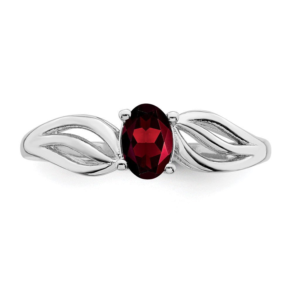 Sterlingsilber Rhodiniert Granat Ring
