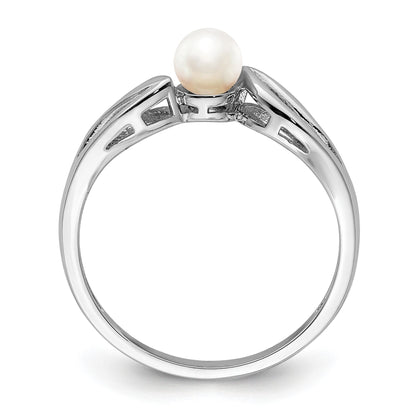 Sterlingsilber Rhodiniert Fw Zuchtperle Ring