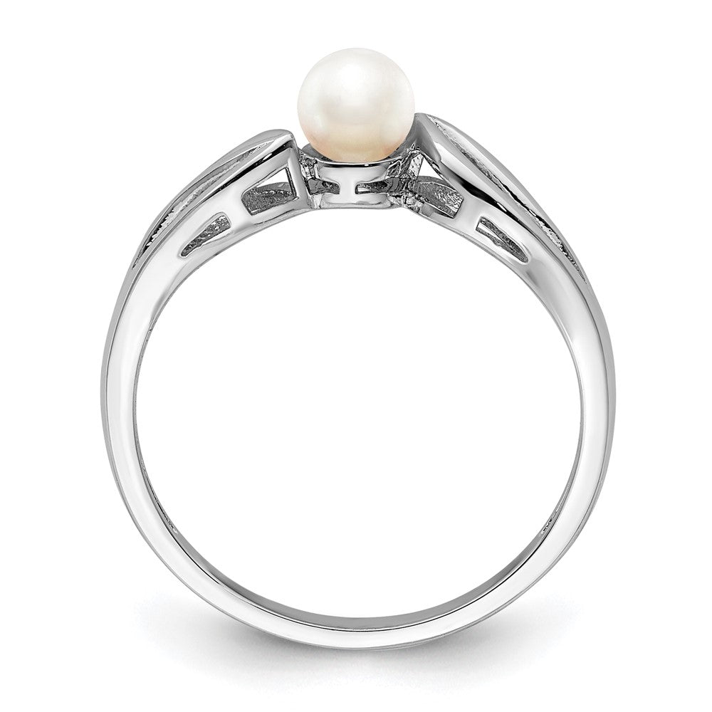 Sterlingsilber Rhodiniert Fw Zuchtperle Ring