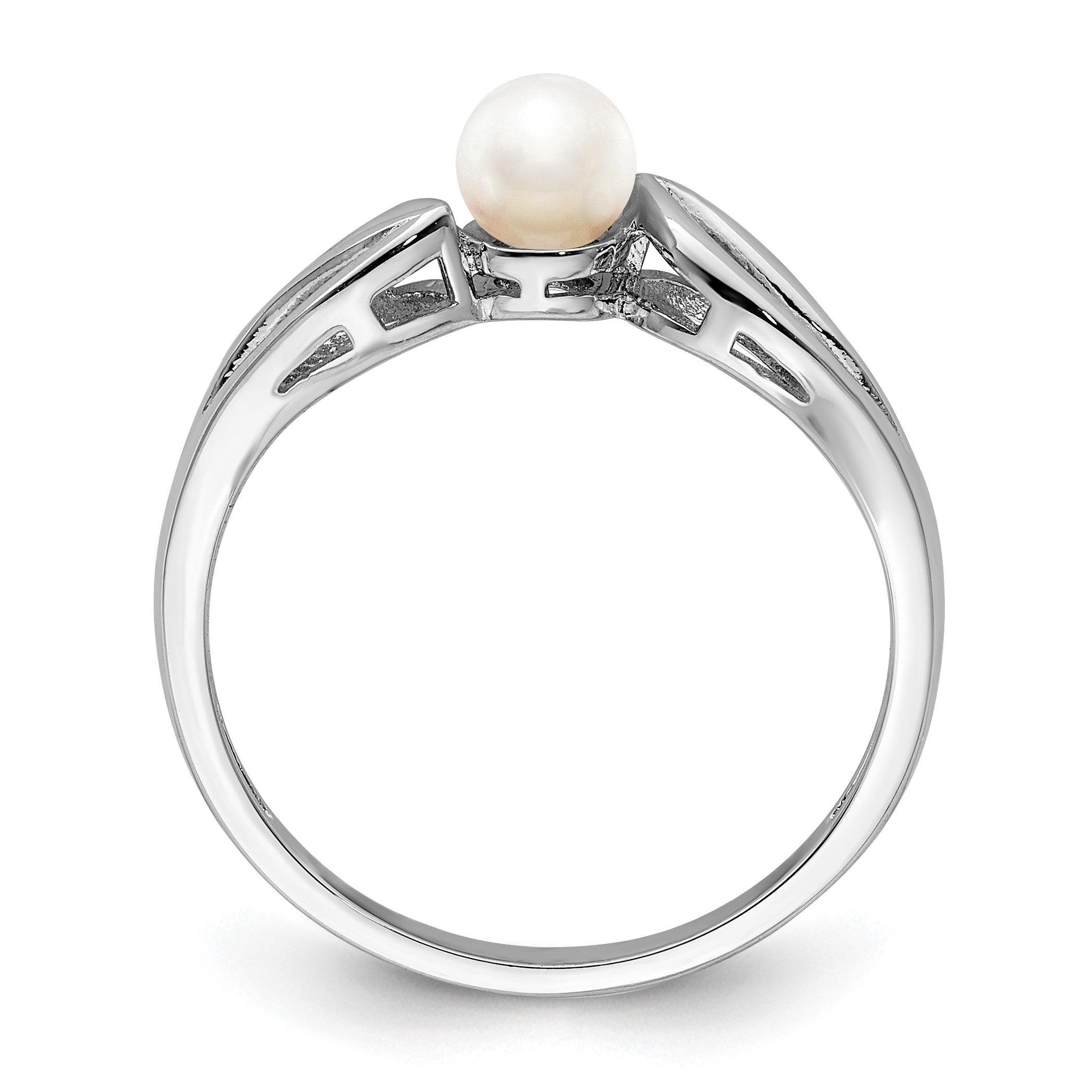Sterlingsilber Rhodiniert Fw Zuchtperle Ring